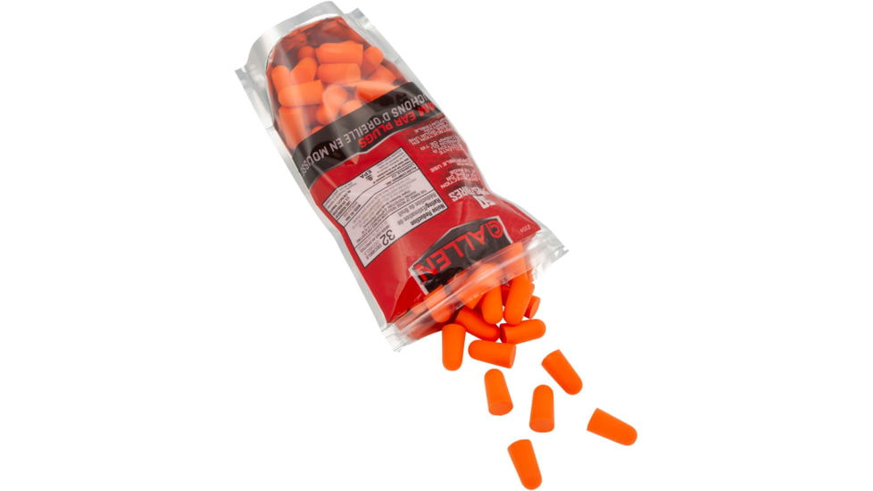 Allen Foam Ear Plugs, 32 dB NRR, ANSI S3.19 &amp; CE EN352-1 Hearing Protection Rated, 50-Pack, Orange, One Size, 2354