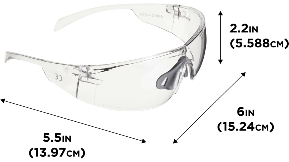 Allen Protector Shooting Safety Glasses, Clear Frame, Clear Lenses, One Size, 2385