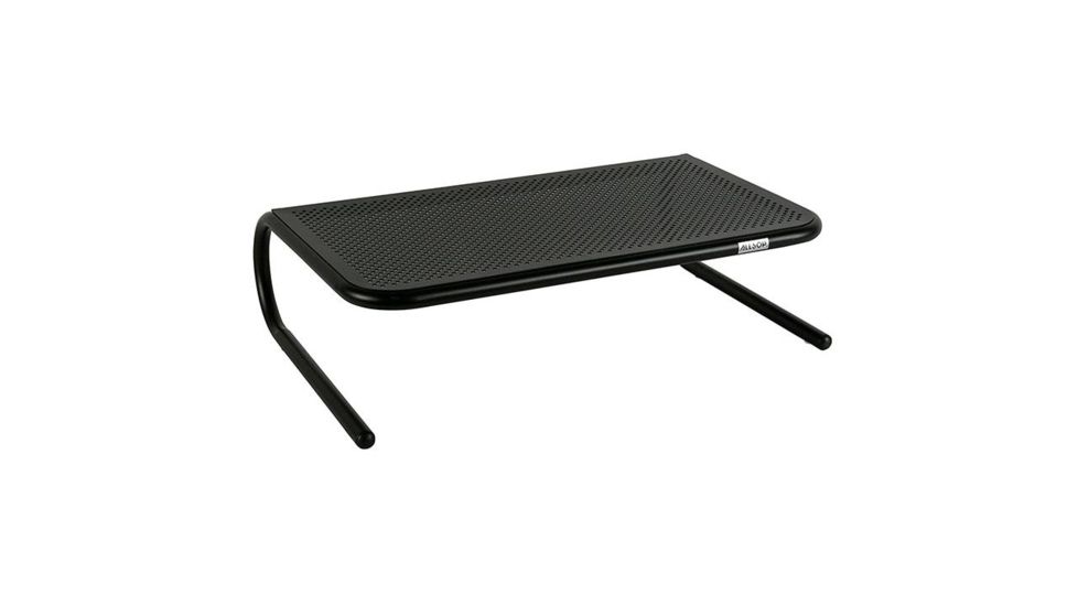 Allsop 18in Large Metal Art Monitor Stand w/ Keyboard Storage Space, Holds 50 lbs, Black 30336