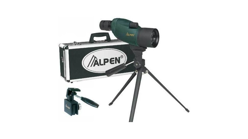 Alpen 12-36x50 Spotting Scope Kit w/ Car Window Mount, Aluminum Travel Case, Tripod 722KIT