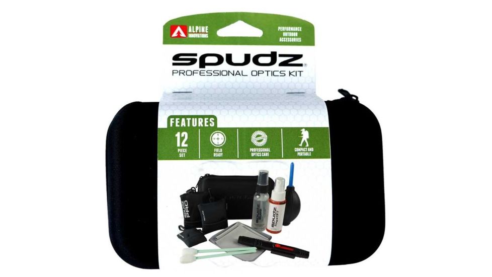 Alpine Innovations 12 Piece Spudz Professional Optics Kit, Black SPOKFD12-OD