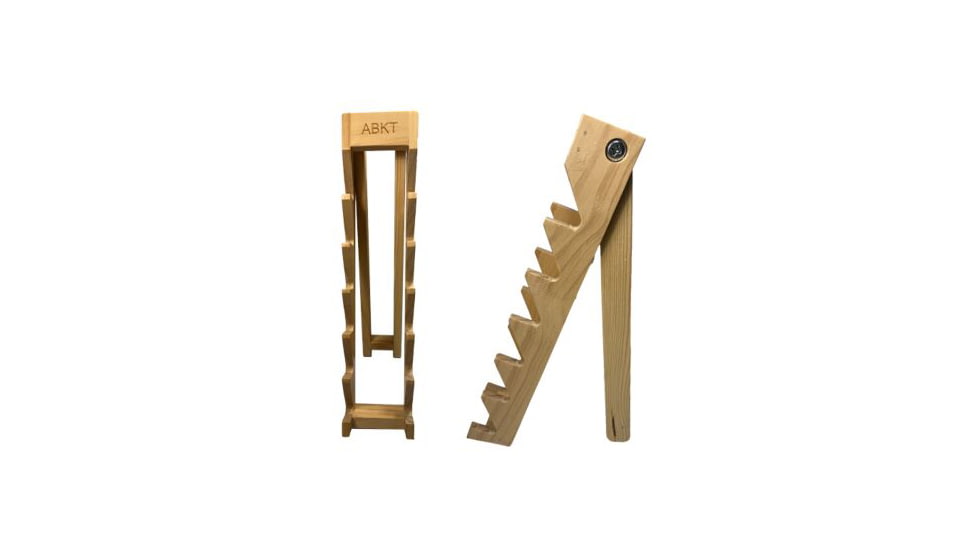 American Buffalo Knife Abkt Wood Knife Display Stand Holds 6 Knives W/abkt Logo