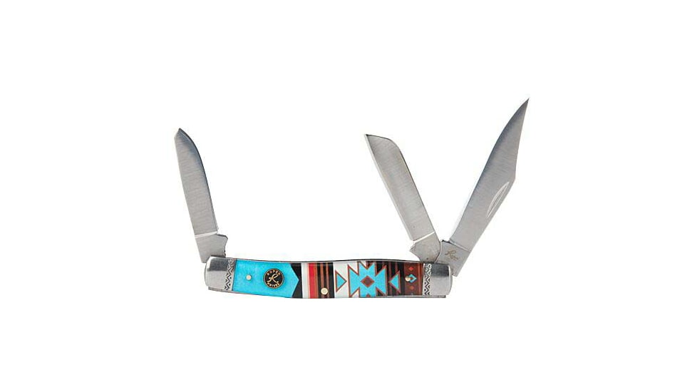 American Buffalo Knife Roper Sunset Series Folding Knife, 3-Blades, Carbon Steel, Acrylonitrile Butadiene Styren Handle, RP0001WS2