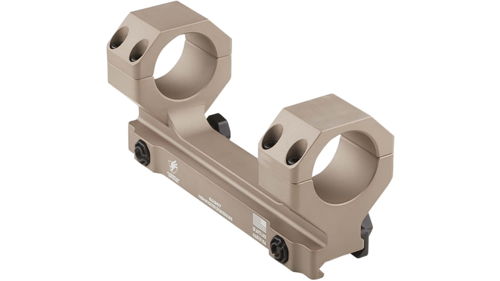 American Defense Manufacturing 30mm Dual Ring Scope Mount w/ 1/2in Titanium GI Bolts, Flat Dark Earth, Small, AD-DELTA-30-FDE-TGIB