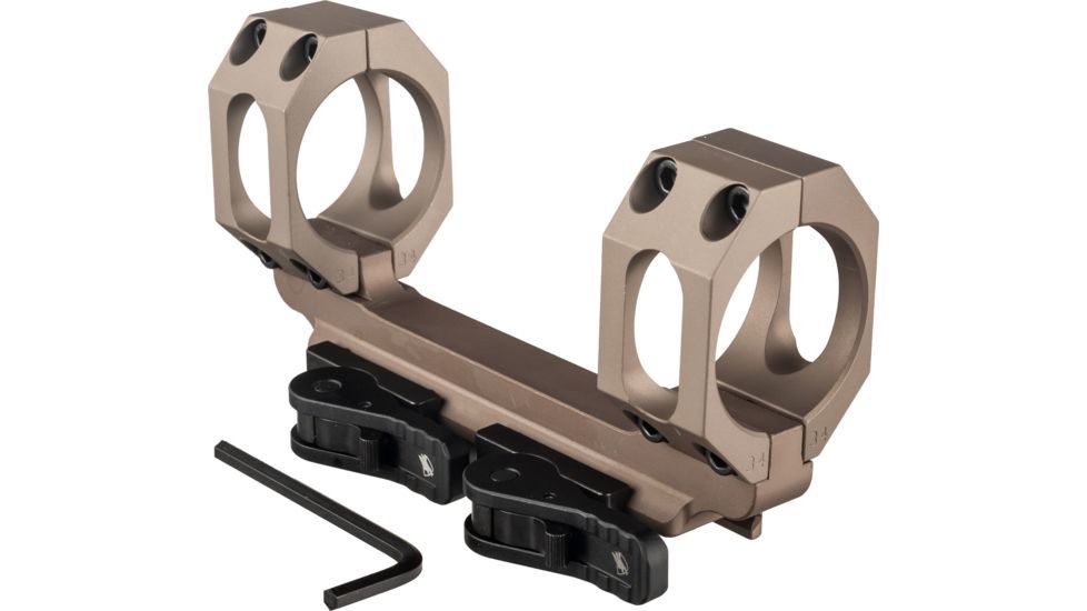 American Defense Manufacturing Dual Ring Scope Mount Straight Up, Spaced Wide to Fit Larger Scoped Like SCHMIDT &amp; BENDER, w/ 20MOA, 1in Rings, Flat Dark Earth, AD-RECON-SW 20MOA 1 STD FDE-TL