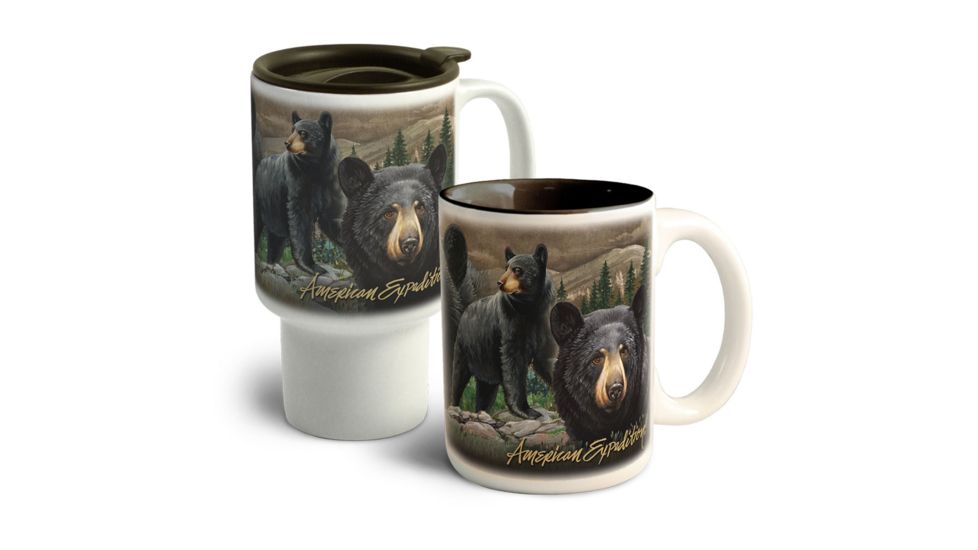 American Expedition Home and Away Stoneware Mug Set, Bear Collage 4012094