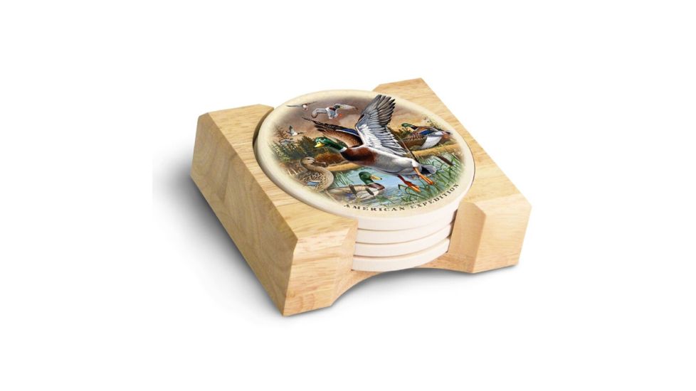American Expedition Stone Coaster Set, Mallard Collage 4011964