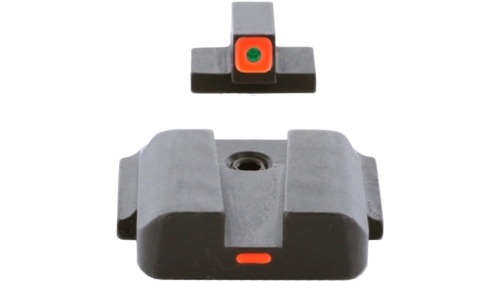 AmeriGlo CAP Sight Set for SmithWesson M&amp;P Shield w/Front Green Tritium Orange Square Outline/ Rear Orange Line Non Trit, SW-620