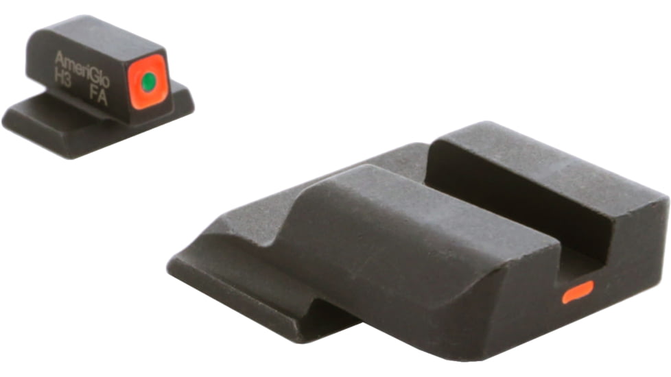 AmeriGlo CAP Sight Set for SmithWesson M&amp;P w/Front Green Tritium Orange Square Outline/ Rear Orange Line Non Trit, SW-616
