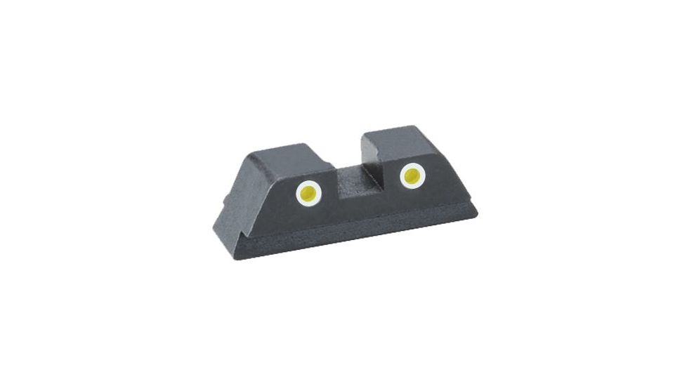 Ameriglo Rear Tritium Night Sights Glock 43 Yellow Tritium With White Outlines