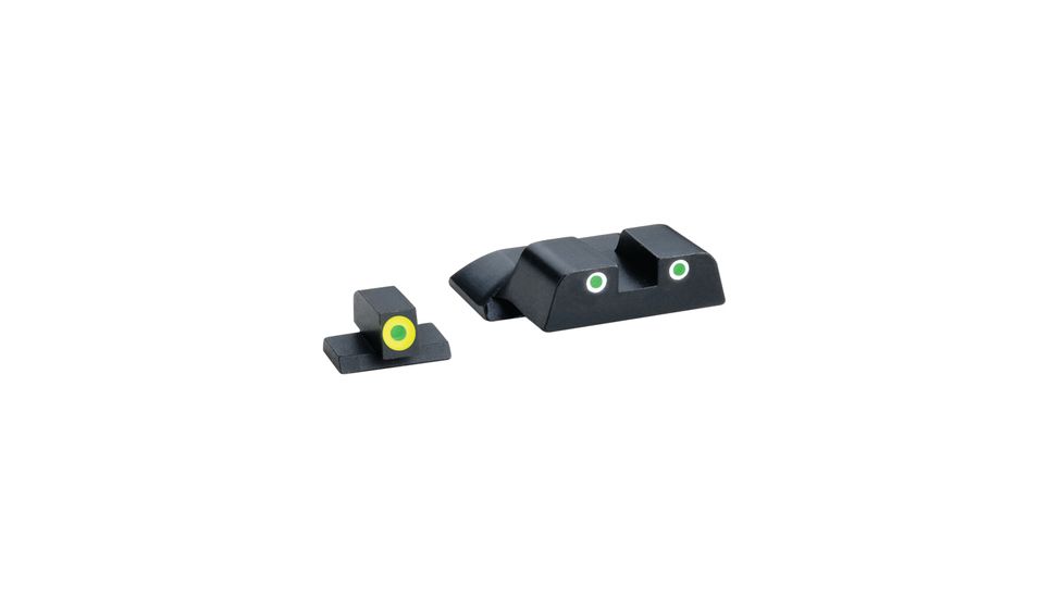 Ameriglo Tritium Front/Rear Combo Sights Green Dot White Outline Rear And Green Dot LumiLime Outline Front For S&amp;W M&amp;P Not Shield