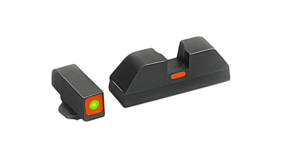 AmeriGlo Tritium Night Sight Fits Glock 17,19,22,23,24,26,27,33,34,35,37,38,39, ProGlo Square Front, Orange and Orange Painted Line Rear GL-616