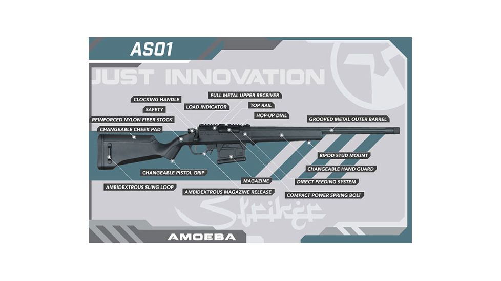 Amoeba AS-01 Striker Airsoft Rifle, Black, 2274587