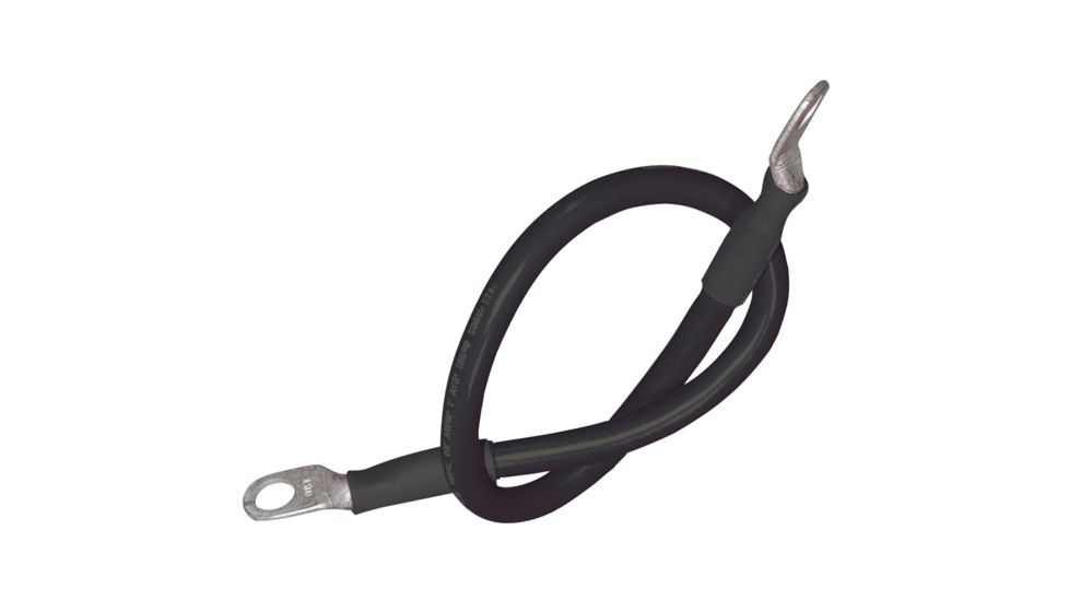 Ancor Battery Cable Assembly, 4 AWG 21mm&amp; 178; Wire, 5/16" 7.93mm Stud, Black - 18" 45.7cm 60526