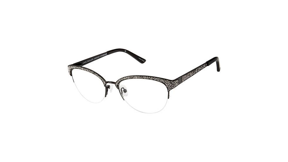 Ann Taylor AT004 Progressive Prescription Eyeglasses - Frame Blk / Crystal, Size 50/17mm TYAT00401