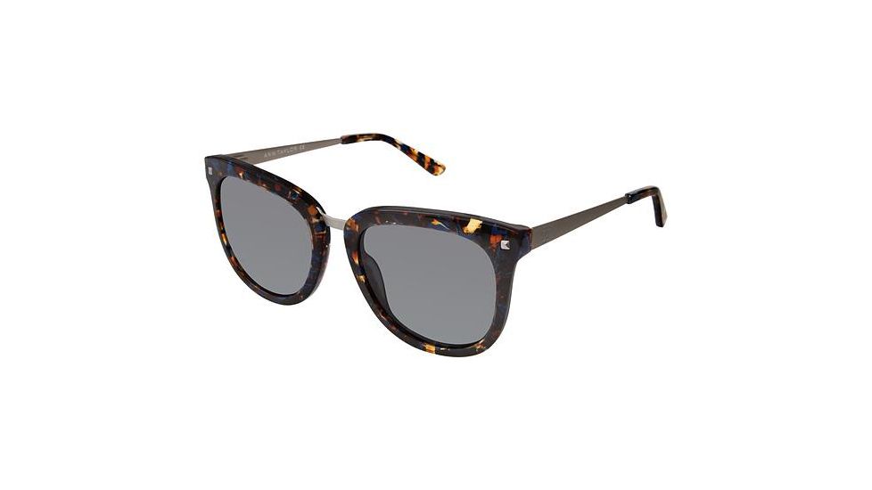 Ann Taylor AT510 Sunglasses - Frame Navy Tort/Gunm, Lens Color Solid Dark Grey, Size 55/20mm TYAT51003