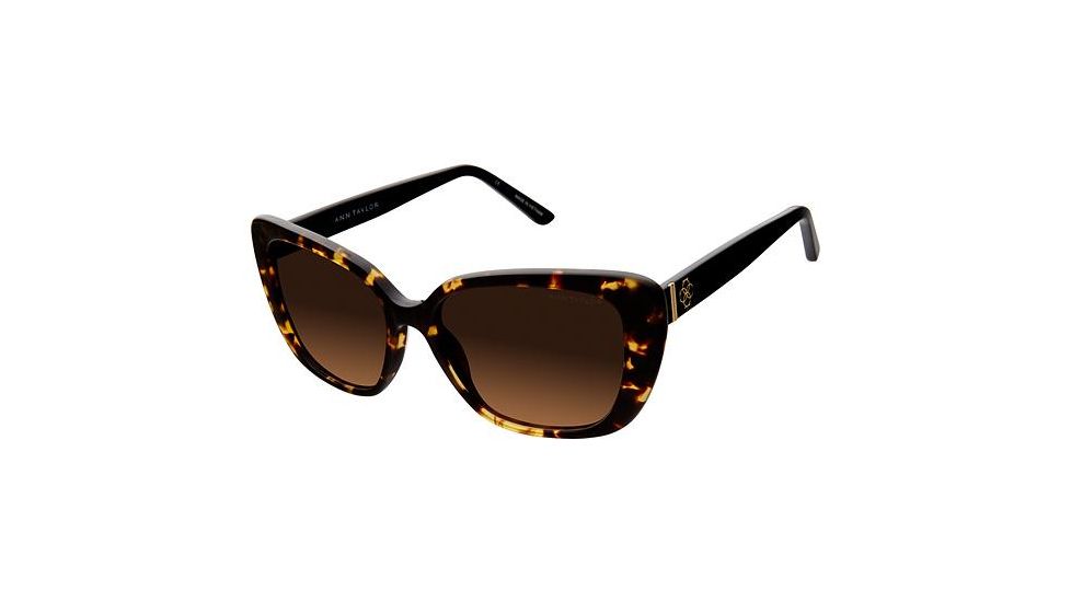 Ann Taylor ATP903 Sunglasses - Frame Tortoise Black, Lens Color Dark Brown Gradient, Size 52/15mm TYATP90302