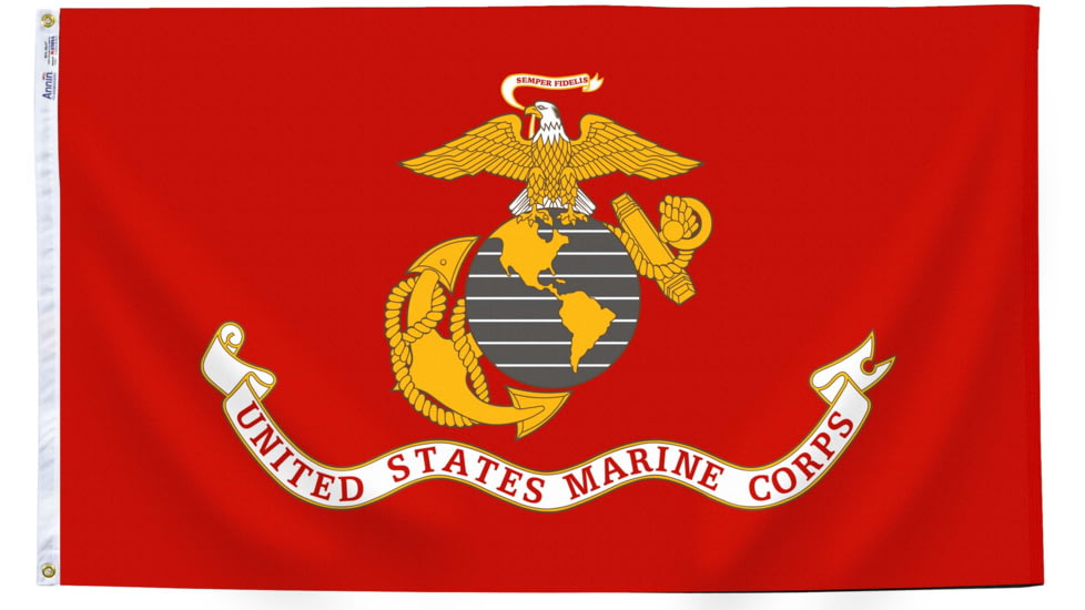 Annin Flags US Marine Corps Nylon Flag, Red/White/Gold, 3ft x 5ft, 439005R