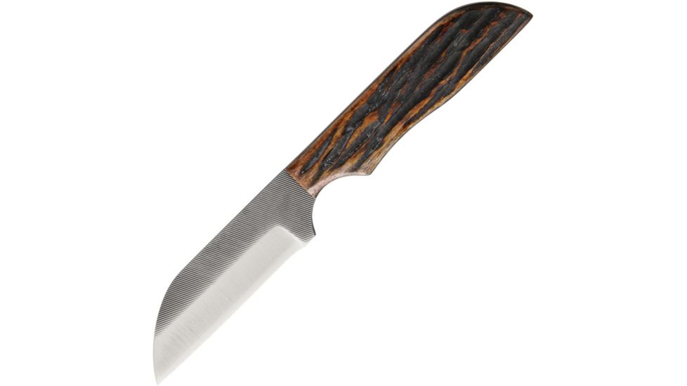 Anza 6.5 Inch Fixed Blade Knife, Amber Bone, Brown Leather Belt Sheath, 3 Inch Blade AZWK4AJB