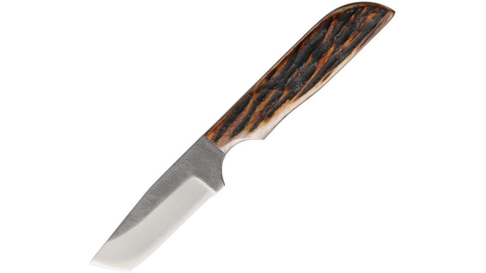 Anza 6.5 Inch Fixed Blade Knife, Amber Bone, Leather Belt Sheath, 2.75 Inch Blade AZWK1AJB