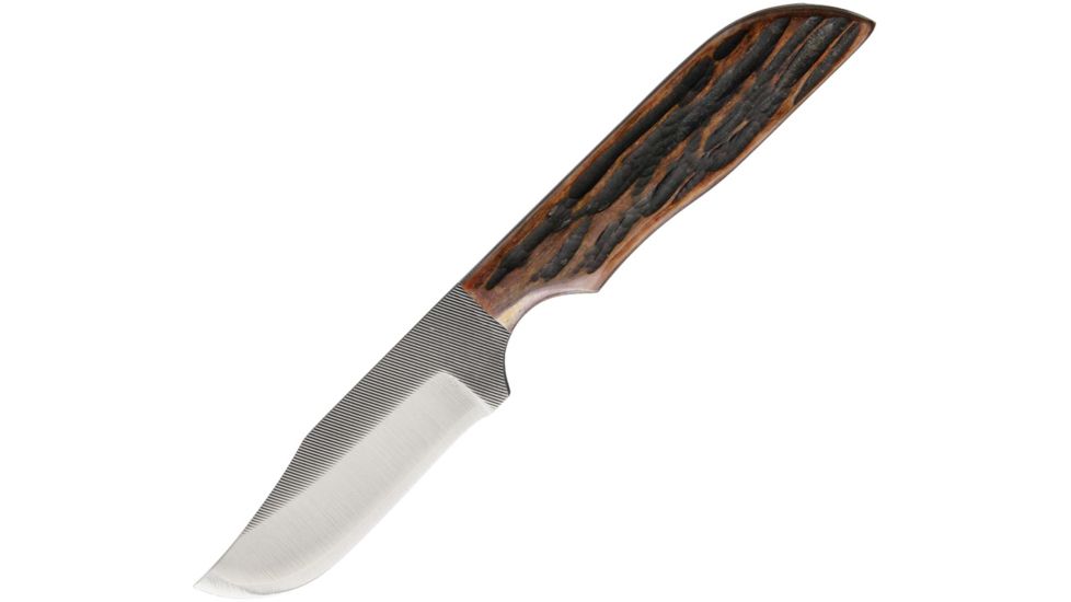 Anza 6.5 Inch Fixed Blade Knife, Amber Bone, Leather Belt Sheath, 3 Inch Blade AZWK2AJB