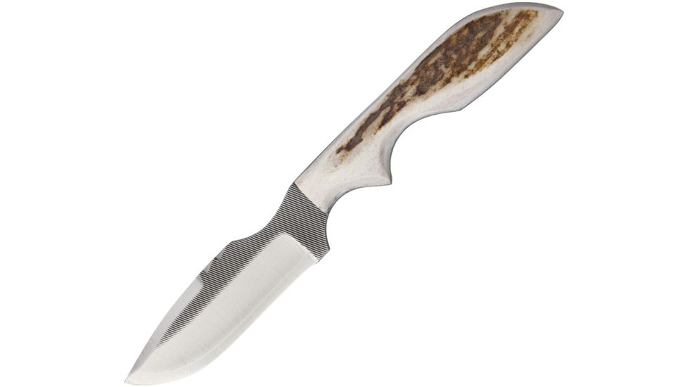 Anza 6.625 Inch Fixed Blade Knife, Elk, Brown Leather Belt Sheath AZMSWATFE