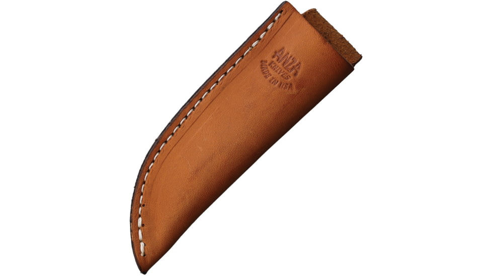 Anza Amber Bone Fixed Blade Knife, 6.63in Overall, 2.75in Stainless Steel Blade, Amber Jigged Bone Handle, Brown Leather Belt Sheath, WKR3 AJB