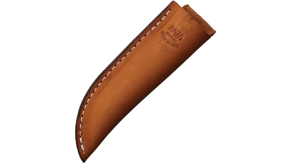 Anza LJ Bone Clip Point Fixed Blade Knife, 7.75in Overall, 3.75in Stainless Steel Clip Point Blade, LJ Bone Handle, Brown Leather Belt Sheath, JWKR2 LJ BONE