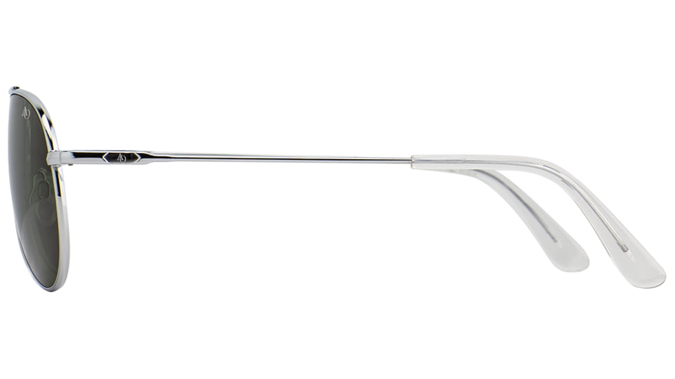 AO General Sunglasses, Silver, Calobar Green SkyMaster Glass Lenses, Polarized, 58-14-145 B52.5, GEN258STSMGNG-P