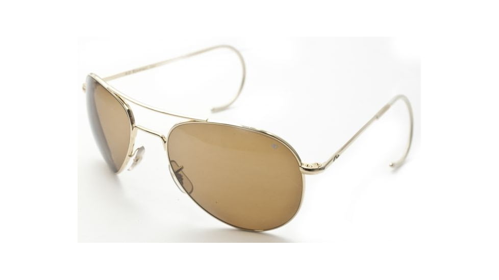 AO II 8-Base Sunglasses, Gold, Comfort Cable, HC Amber Lens, 52mm, Small G-HCBP-CC-52