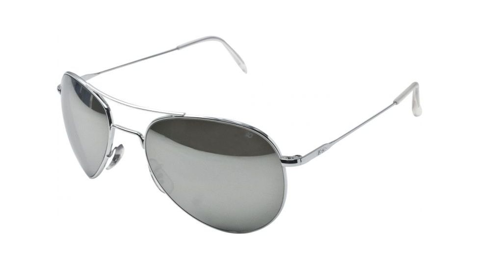 AO II 8-Base Sunglasses, Silver, Wire Spatula, Silver Full Mirror Lenses - 52mm S-SFM-WS-52