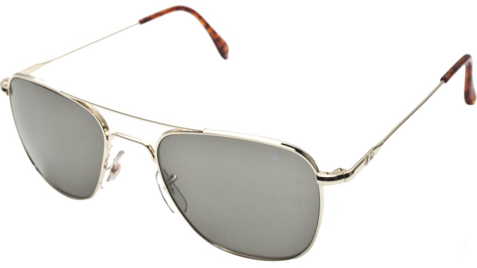 Ao Original Pilot Sunglasses Gold Wire Spatula True Color Gray Glass Lens 52mm G Tcg Ws 52
