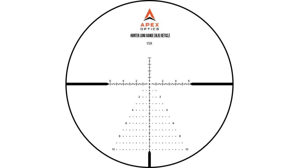 Apex Optics Hunter 3-15x44mm Rifle Scope, 30mm Tube, First Focal Plane FFP, HLR Reticle, Non-Illuminated, Black, 315-4402