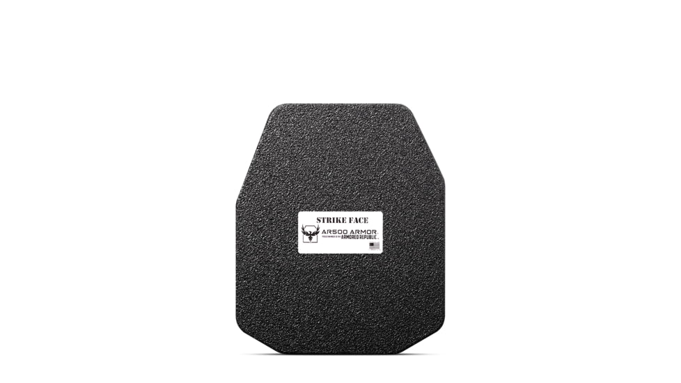 AR500 Armor Level III+ 10x12 ASC Flat Body Armor Plate, Base PAXCON Coating, Black, 9155