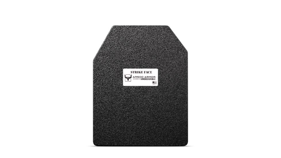 AR500 Armor Level III 11x14 ASC Flat Body Armor Plate, Build-Up PAXCON Coating, Black, 9227
