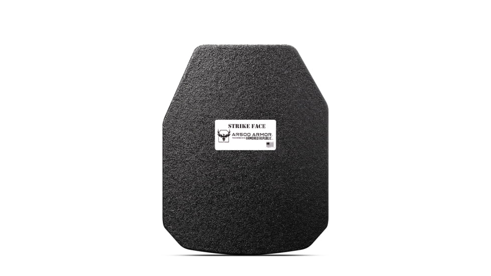 AR500 Armor Level III+ 11x14 ASC Left Handed Multi-Curve Body Armor Plate, Build-Up PAXCON Coating, Black, 9432