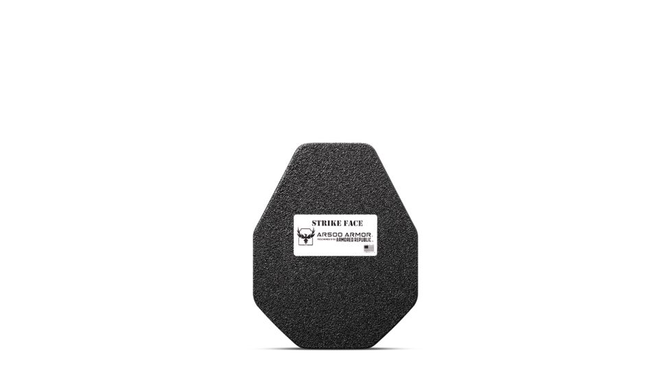 AR500 Armor Level III+ 8x10 Lightweight ALSC Flat Body Armor Plate, Build-Up PAXCON Coating, Black, 9180