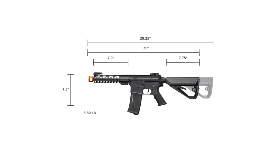 Arcturus NEO MOD1 SBR NEO AEG ME Airsoft Gun, 7.9in, AT-NE01-SBR-ME