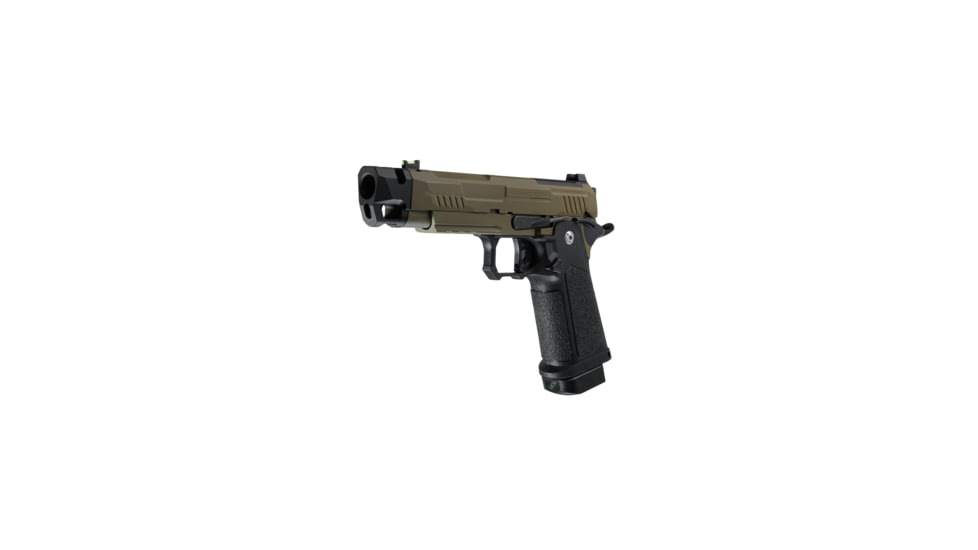 Arcturus Vanguard 4.3in Hi-Capa GBB Airsoft Pistol w/ Optics Ready Slide &amp; Compensator, Black/Tan, AT-GHC-V4C-OR-BT