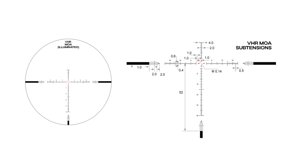 Arken Optics 6-24X50 30mm Tube First Focal Plane Rifle Scope, MOA, VHR, EPL4-6240VHR