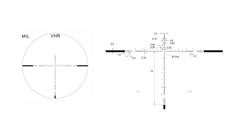 Arken Optics 6-24X50 34mm Tube First Focal Plane Rifle Scope, MRAD, VHR, SH4J-6241VHR