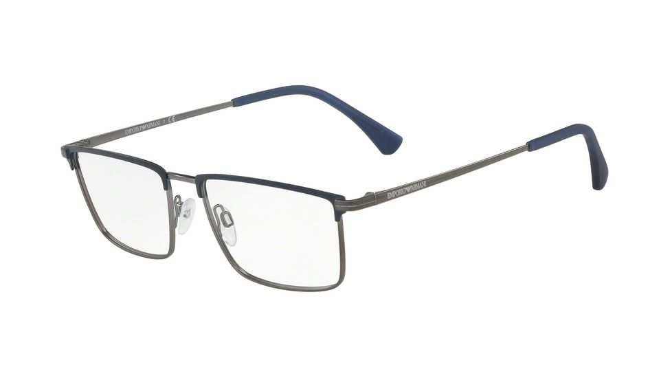 Armani EA1090 Bifocal Prescription Eyeglasses, 52mm, Matte Blue/Matte Gunmetal, EA1090-3228-52-BI