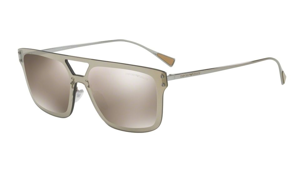 Armani EA2048 Sunglasses 30105A-43 - Gunmetal Frame, Light Brown Mirror Gold Lenses
