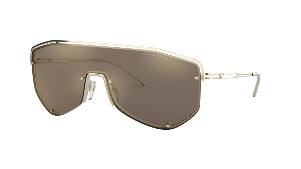 Armani EA2072 Sunglasses 30135A-39 - Pale Gold Frame, Light Brown Mirror Gold Lenses