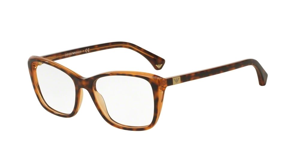 Armani EA3083 Eyeglass Frames 5515-52 - Top Havana/opal Honey/honey Tr Frame