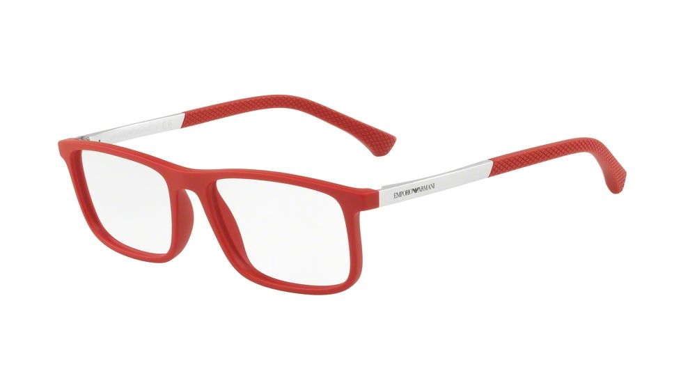 Armani EA3125 Progressive Prescription Eyeglasses 5645-53 - Red Rubber Frame