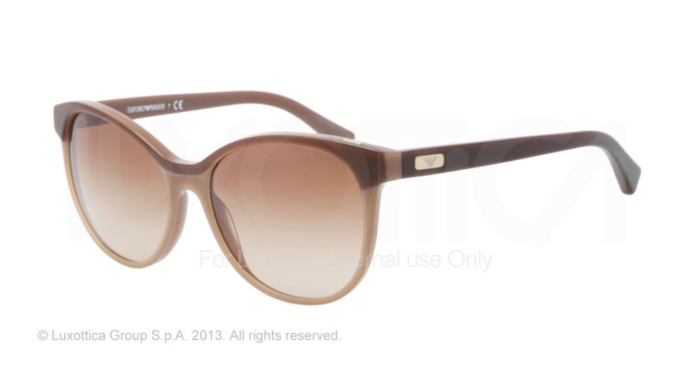 Armani EA4016 Single Vision Prescription Sunglasses EA4016-511213-56 - Lens Diameter 56 mm, Frame Color Beige/brown