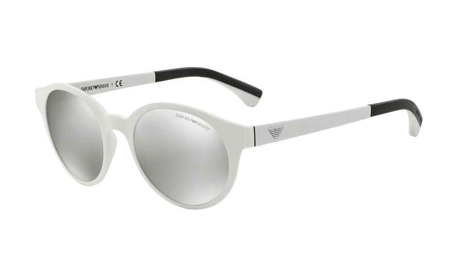 Armani EA4045 Progressive Prescription Sunglasses EA4045-53446G-51 - Lens Diameter 51 mm, Frame Color Matte White