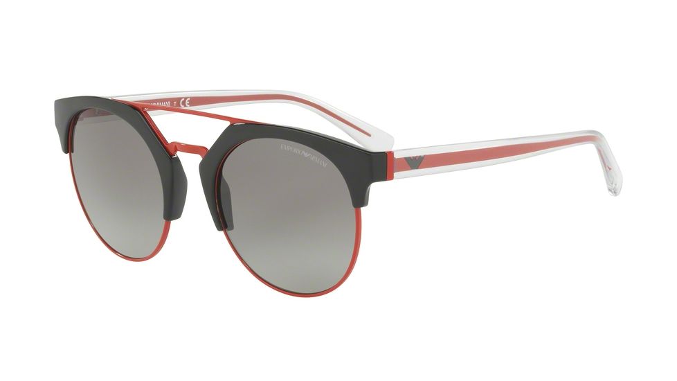 Armani EA4092F Progressive Prescription Sunglasses EA4092F-501711-53 - Lens Diameter 53 mm, Frame Color Black / Red