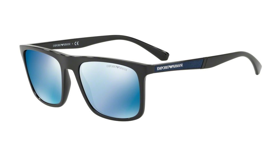 Armani EA4097 Sunglasses 501755-56 - Black Frame, Mirror Blue Lenses